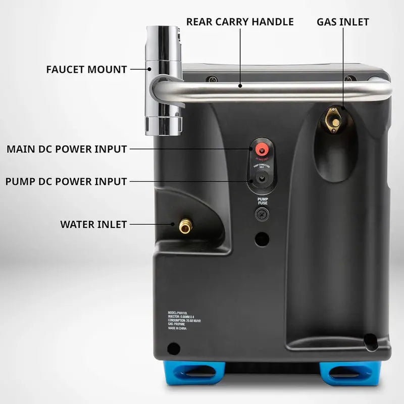 Portable Propane Water Heater And Shower Pump With LCD Display And Carry Case