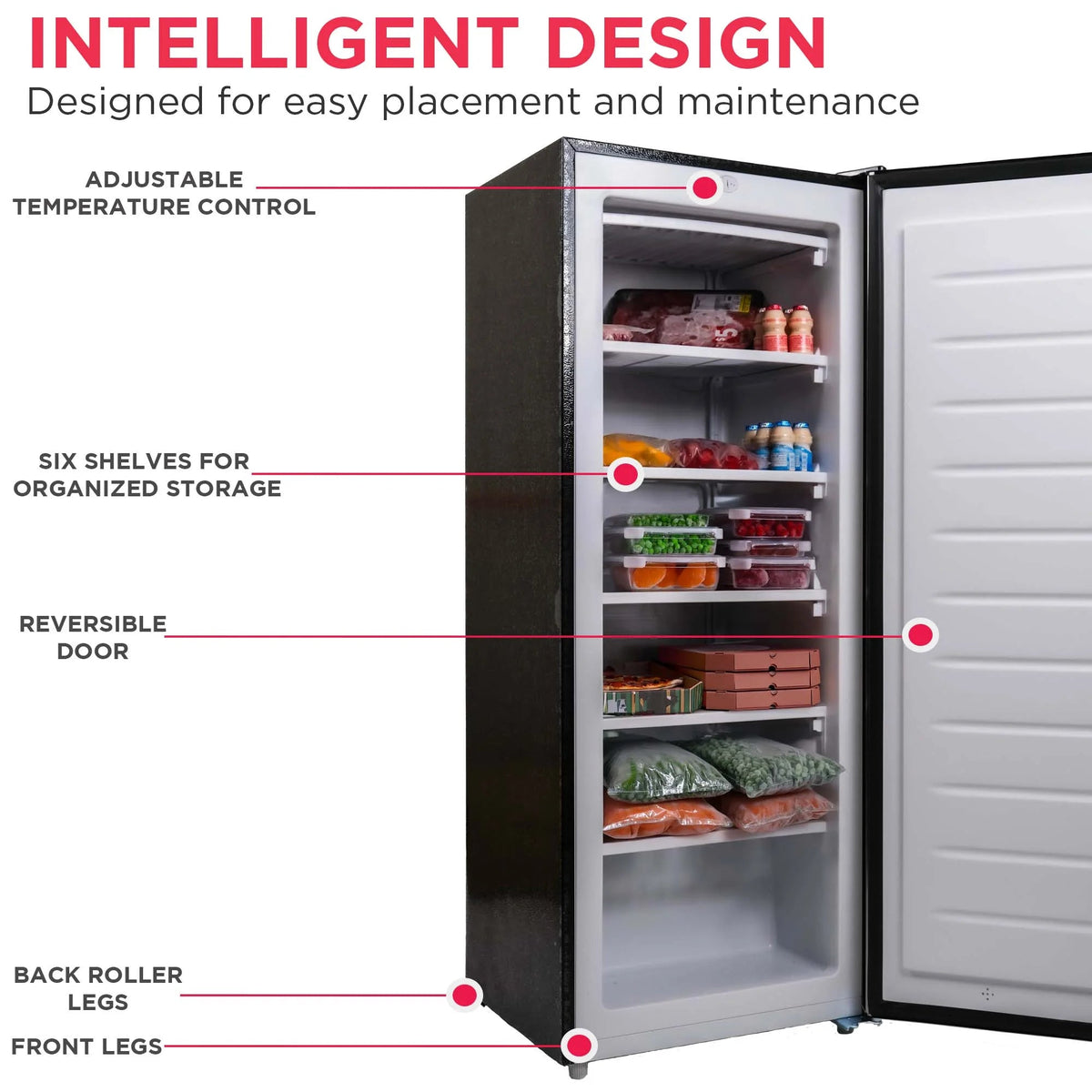 Frigidaire Upright Freezer 6.5 Cu. Ft. Platinum Silver - EFRF698