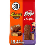Kit Kat and Reese's Assorted Milk Chocolate, Halloween Candy Bag, 18.44 oz (30 Pieces)