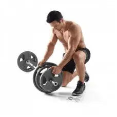 Gold's Gym 300 lb Olympic Weight Set With Barbell, Plates, Collars And Storage Rack - WGGOP300