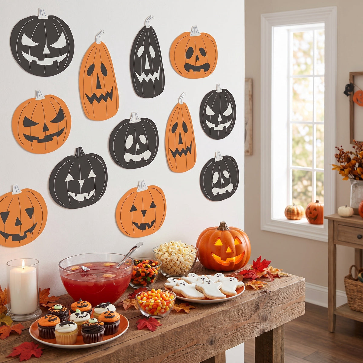 Pumpkin Cutouts, Orange and Black, 12 Pieces, Halloween by Way To Celebrate