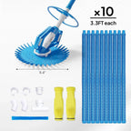 VINGLI Automatic Swimming Pool Vacuum Cleaner With 33FT Hoses, Navy Blue & White - Pool Cleaner 277