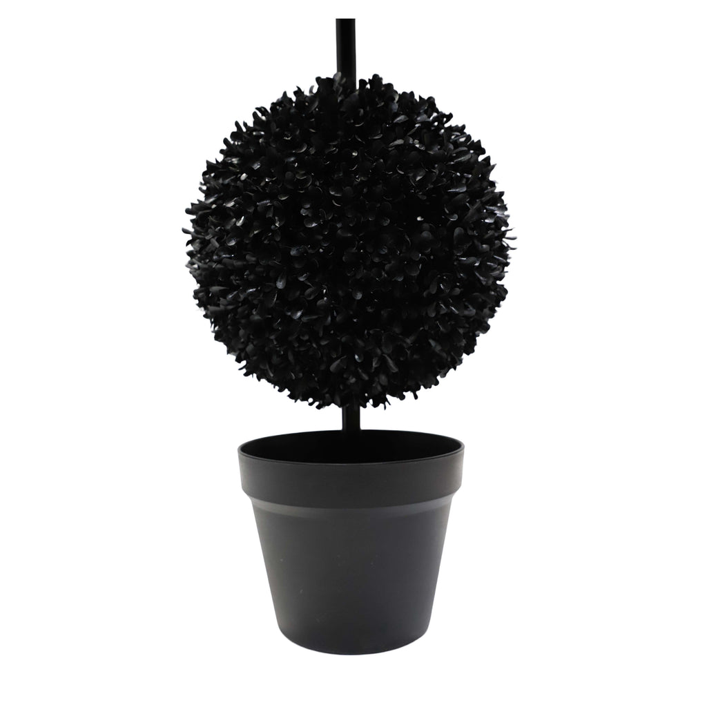 My Texas House Halloween 3-Ball Artificial Black Topiary, 3'