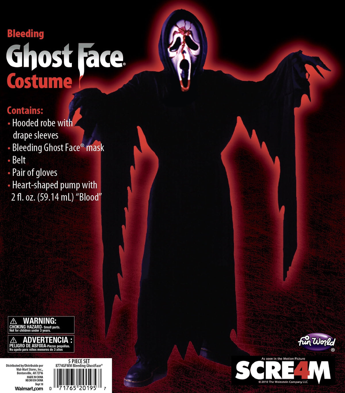 Officially Licensed Bleeding Ghost Face Halloween Costume for Children, by Fun World