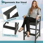 Outdoor HDPE Tall Adirondack Counter Height Bar Stool With Armrests And Footrest - 30Quot
