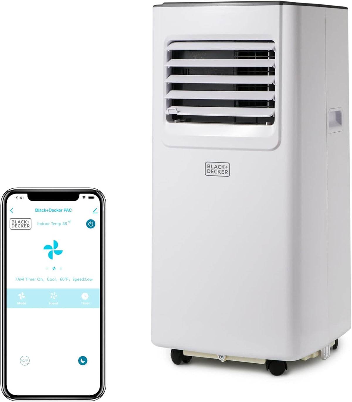 BLACK+DECKER Smart Portable Air Conditioner With Heat, 14,000 BTU ASHRAE, White