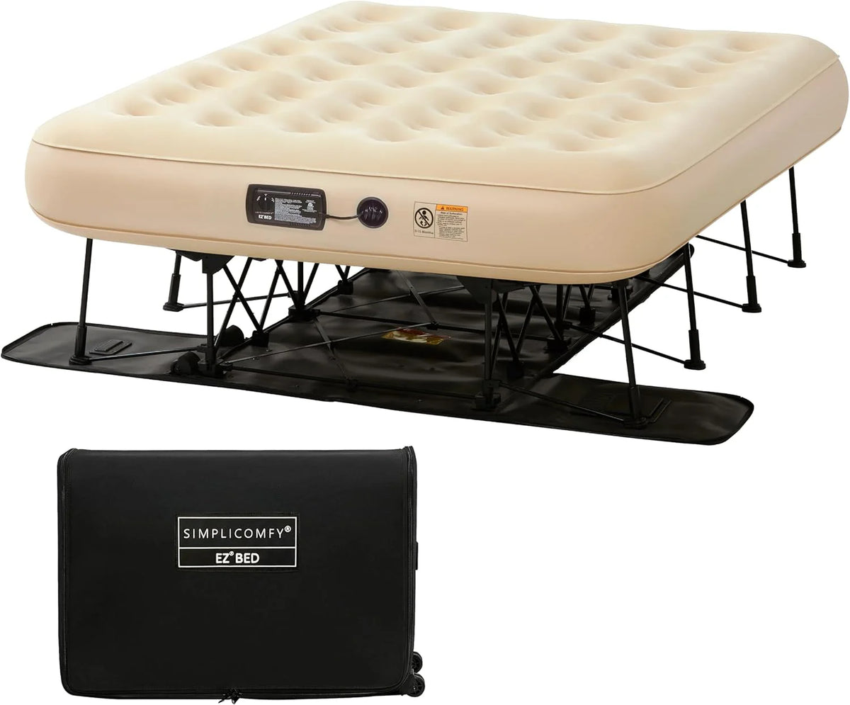 Simpli Comfy Queen EZ Air Mattress With Frame And Built-In Pump