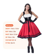Joyfy Women Little Red Riding Hooded Costume with Dress, Cape and Gloves, Adult Women Halloween Costume for Halloween Party Cosplay