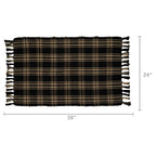 My Texas House Halloween Black Plaid Indoor/Outdoor Layering Rug, 24" x 38"