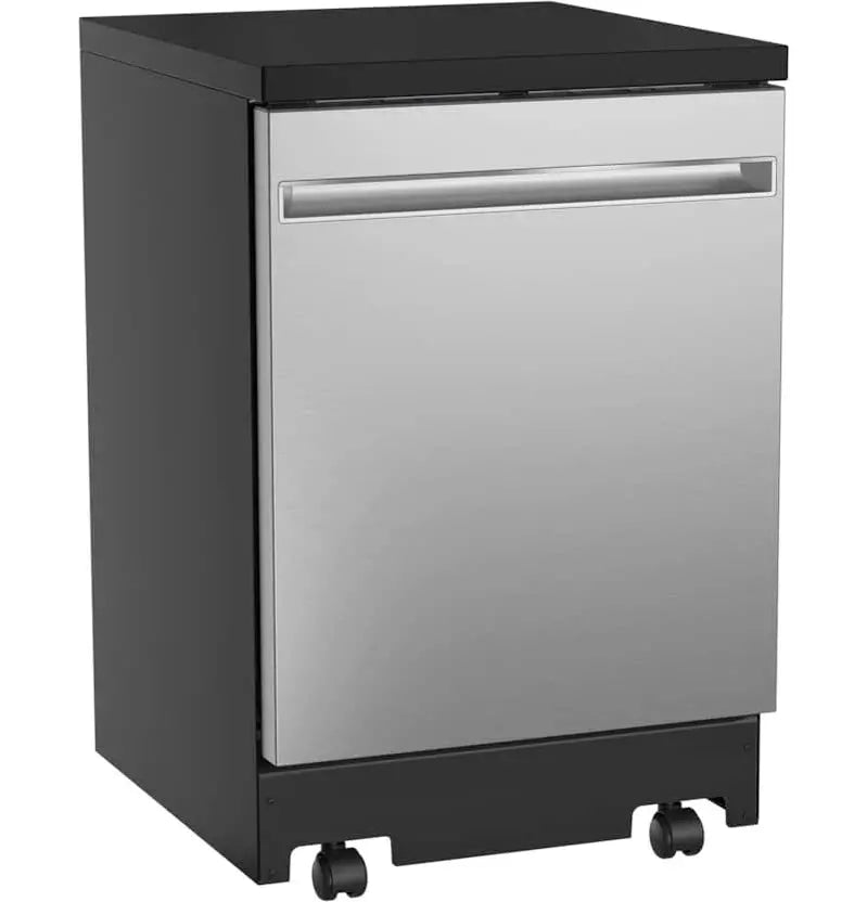 GE Portable Dishwasher, 24-Inch, Stainless Steel, Sanitize Cycle