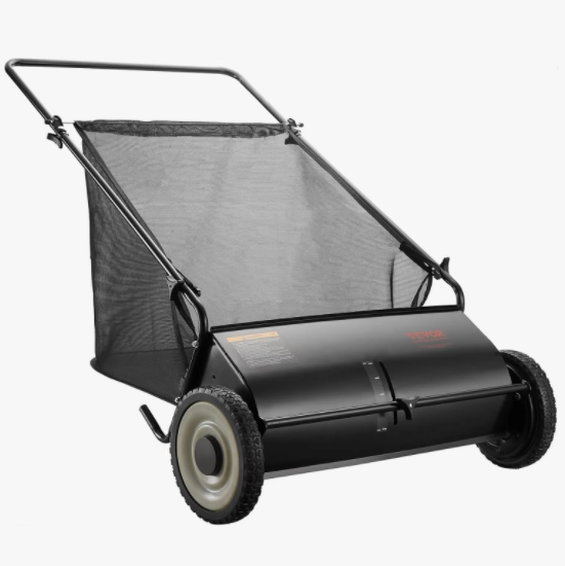 VEVOR Heavy Duty Steel 26 Inch Collector Push Lawn Sweeper