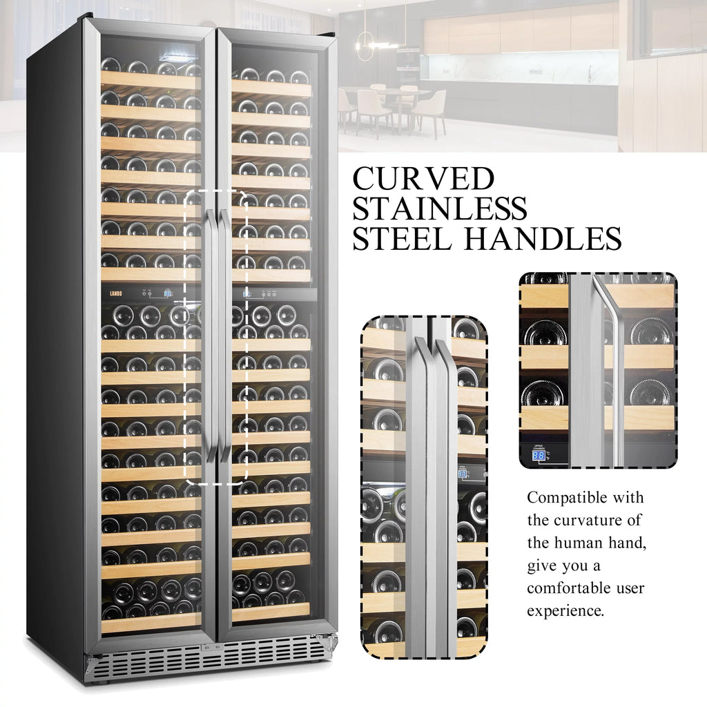 Lanbo 32 Inch 287 Bottle Dual Zone Compressor Freestanding Wine Refrigerator - LW328DD