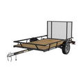 5 x 8 ft. Wood Floor Utility Trailer With Sliding Rail System - Black