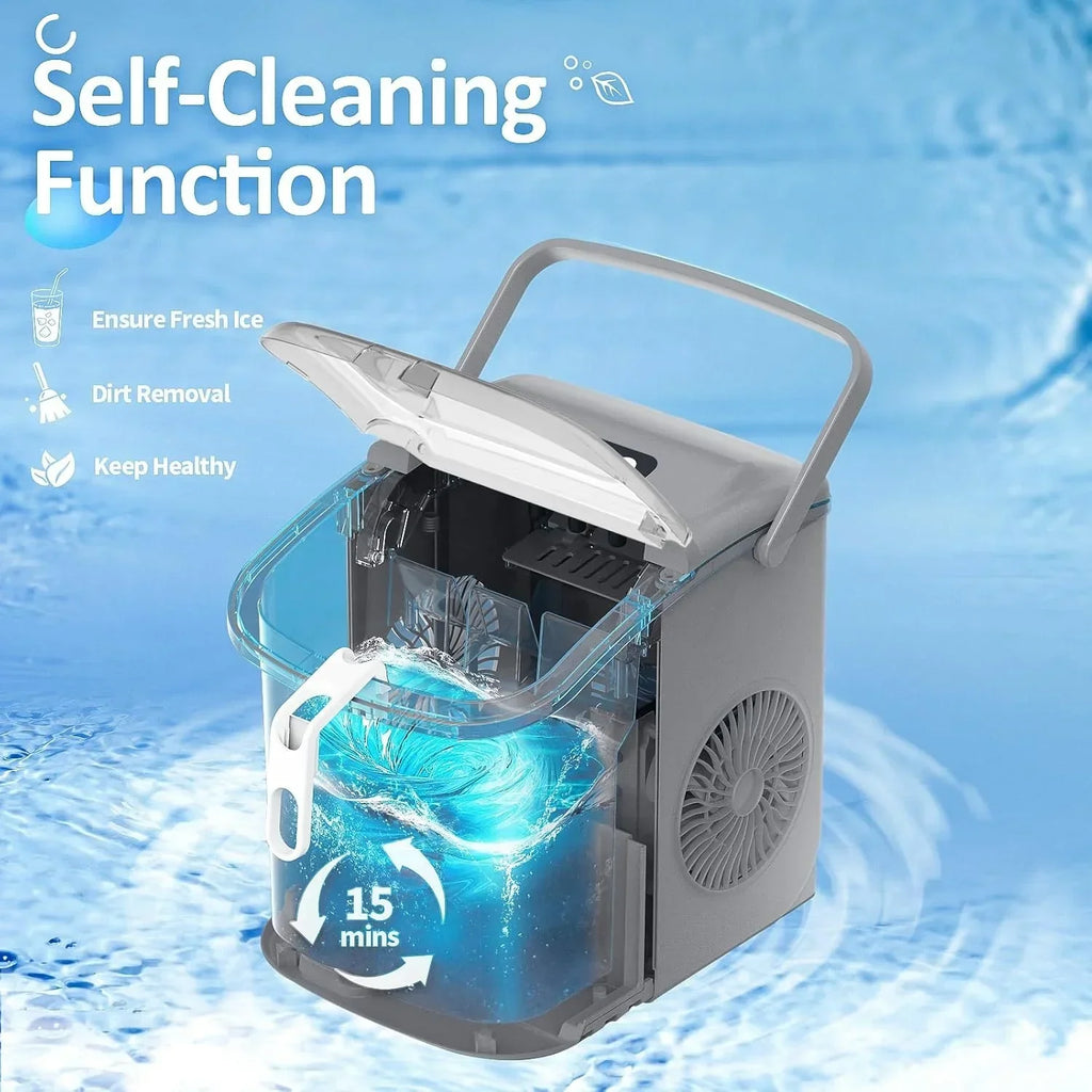 Countertop Nugget Ice Maker, 1.1 Liters, 34 lbs/24H, 8.66 x 11.30 x 12.68 inches, Black