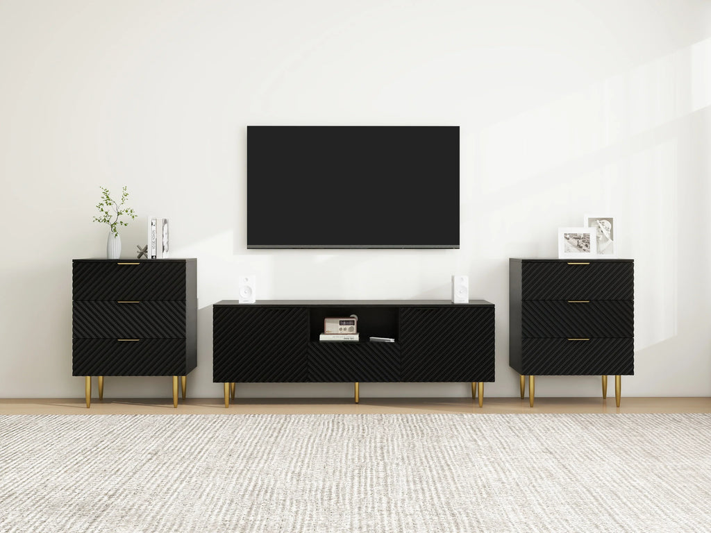 GeeHome TV Stand With Solid Iron Feet