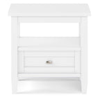 Solid Wood Rectangle End Table With Drawer And Shelf, 18.1in D x 20in W x 19.5in H - Norfolk