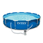 Intex Metal Frame Above Ground Swimming Pool With Filter And Cover, 12 Ft x 30 Inches - 28211EH