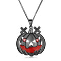 Beautlace 925 Sterling Silver Skull Jewelry Set, Halloween Skeleton Skull Pendant Necklace/Drop Dangle Earrings Gothic Vintage Skull Jewelry Set for Women