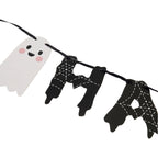 Happy Halloween Ghost Paper Banner Decoration, Black and White, 4.9', Halloween by Way To Celebrate