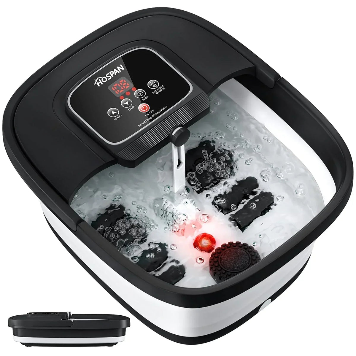 YOZIHAYL Collapsible Foot Spa With Heat, Bubbles, Red Light, Temperature Control And 8 Shiatsu Massage Rollers - 3.0