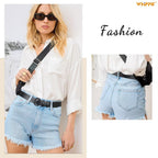 WHIPPY Women Leather Belt for Jeans Pants Ladies Leather Belts with Black Buckle