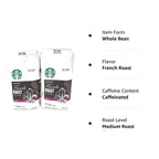 Starbucks French Roast Whole Bean Coffee, 80 Oz, 2 x 40 Oz Packs