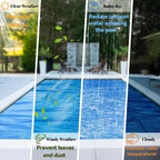AURSK Solar Pool Cover 12MIL 16x32 Foot Rectangle For In-Ground Pools - 1200 Series