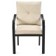 4-Piece Outdoor Dining Chair Set With Removable Cushions, Black Frame And Beige Cushions - 27 x 24 x 35 in