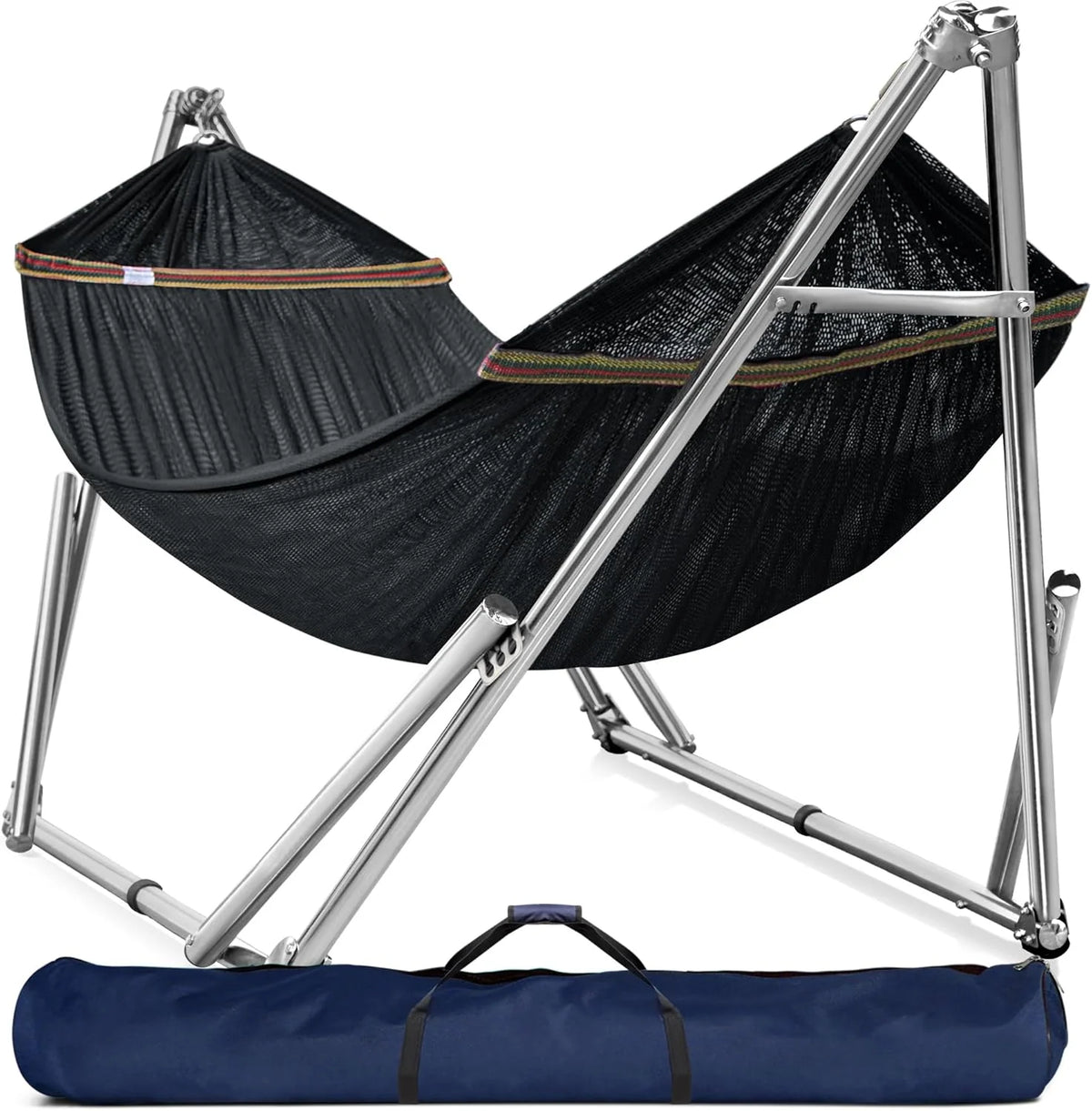 Double Hammock With Frame, 650 lb Capacity, 201 Stainless Steel