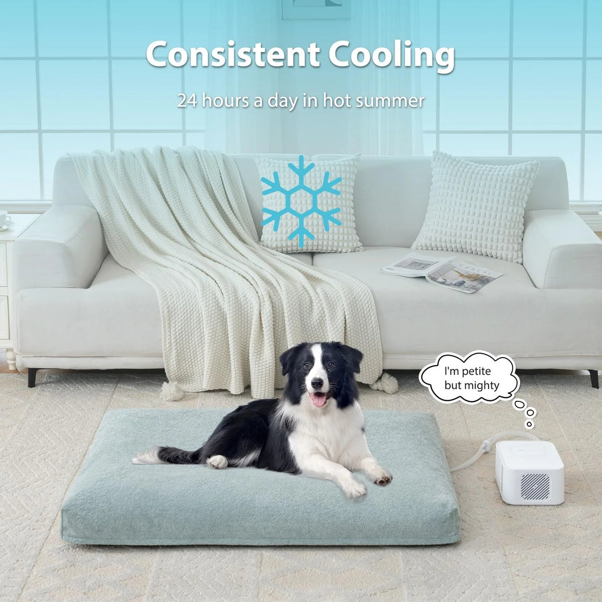 Cooling & Heating Pet Bed Water Pad, Green, 41 in x 28 in x 4 in