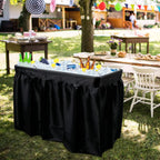 Black Portable Ice Table With Skirt - 4 ft