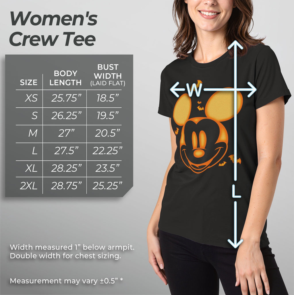 Women's Mickey & Friends Halloween Pumpkin Face Graphic Tee Black 2X Large