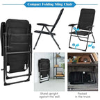 2 Pack Folding Patio Chairs, 7 Position Adjustable Outdoor Sling Recliner Camping Chairs