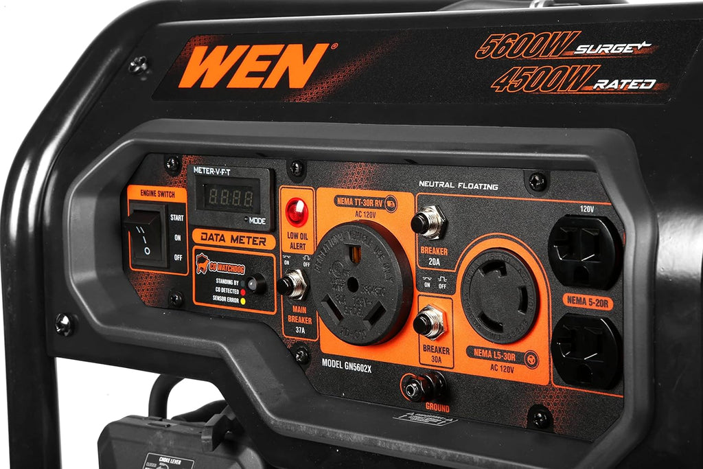 WEN 5600-Watt Portable Generator, Electric Start, 224cc, Transfer-Switch And RV-Ready - GN5602X
