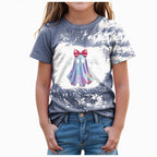 CAUYDY Halloween Ghouls Ghost Retro Girl Kids T-Shirt Graphic Tshirt Little Kids Fall Short Sleeve Tee Tops(Orange, 8-9 Y)