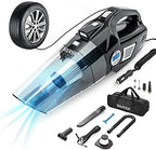 VARSK 4-in-1 Car Vacuum Cleaner And Tire Inflator, 12V With LCD Display And LED Light