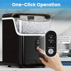 Auseo Countertop Nugget Ice Maker, 35lbs/24H, Self-Cleaning, Black