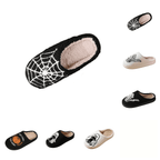 SAWOBUUN Womens Mens Halloween Pumpkin Slippers Cozy Fuzzy Closed Toe House Slippers Fall Harvest Plush Warm Indoor Slippers