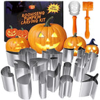 Gintenco Pumpkin Carving Tool & Kit, with Stainless Steel Molds, Decorating Kit 16pcs