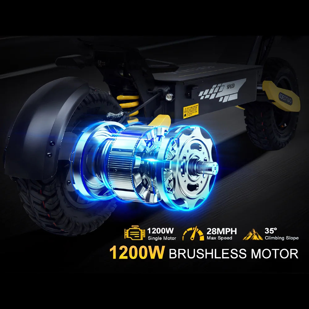 Off Road Electric Scooter For Adults, 1200W, 11 in Tires, 330 lb Load - GT06