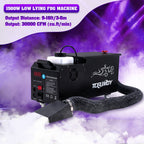 TCFUNDY 1500W Low Lying Fog Machine, Dry-Ice Effect Fogger w/ Tube, Ground Smoke Machine w/ DMX & Wireless Remote Control, Ideal Atmosphere Maker for Halloween, Parties, Weddings and Stage