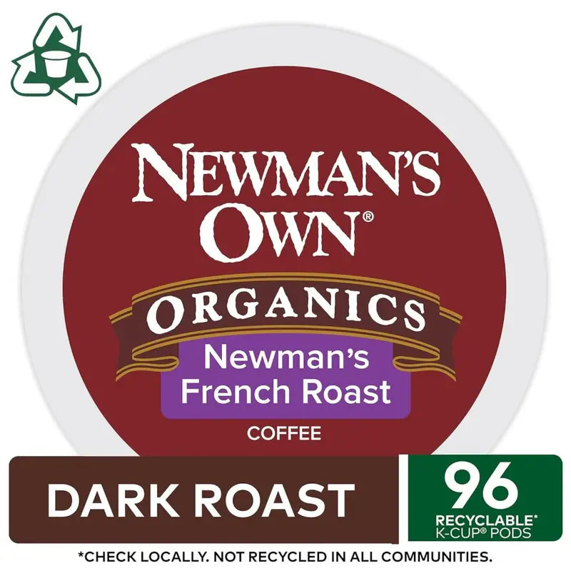 Newman's Own Organics French Roast Dark Coffee K-Cup Pods, 96 Count - 5000203555