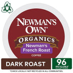Newman's Own Organics French Roast Dark Coffee K-Cup Pods, 96 Count - 5000203555