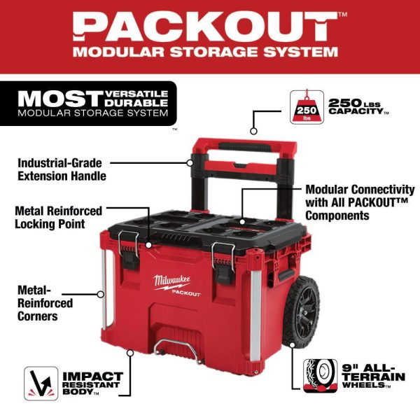 Milwaukee PACKOUT 22 in. Rolling Tool Box And 22 in. 2-Drawer - 48-22-8426-8442