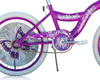 PlayWorld 20 in BMX S-Type Frame Kids' Bicycle With Coaster Brake, One Piece Crank, Purple Rims, White Tire - Purple