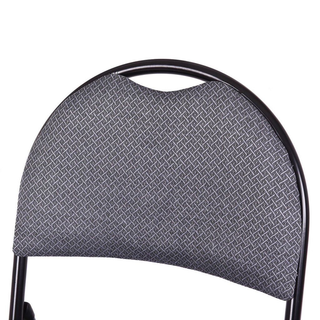 Costway Folding Chairs With Fabric Upholstered Padded Seats And Metal Frame - Set Of 6