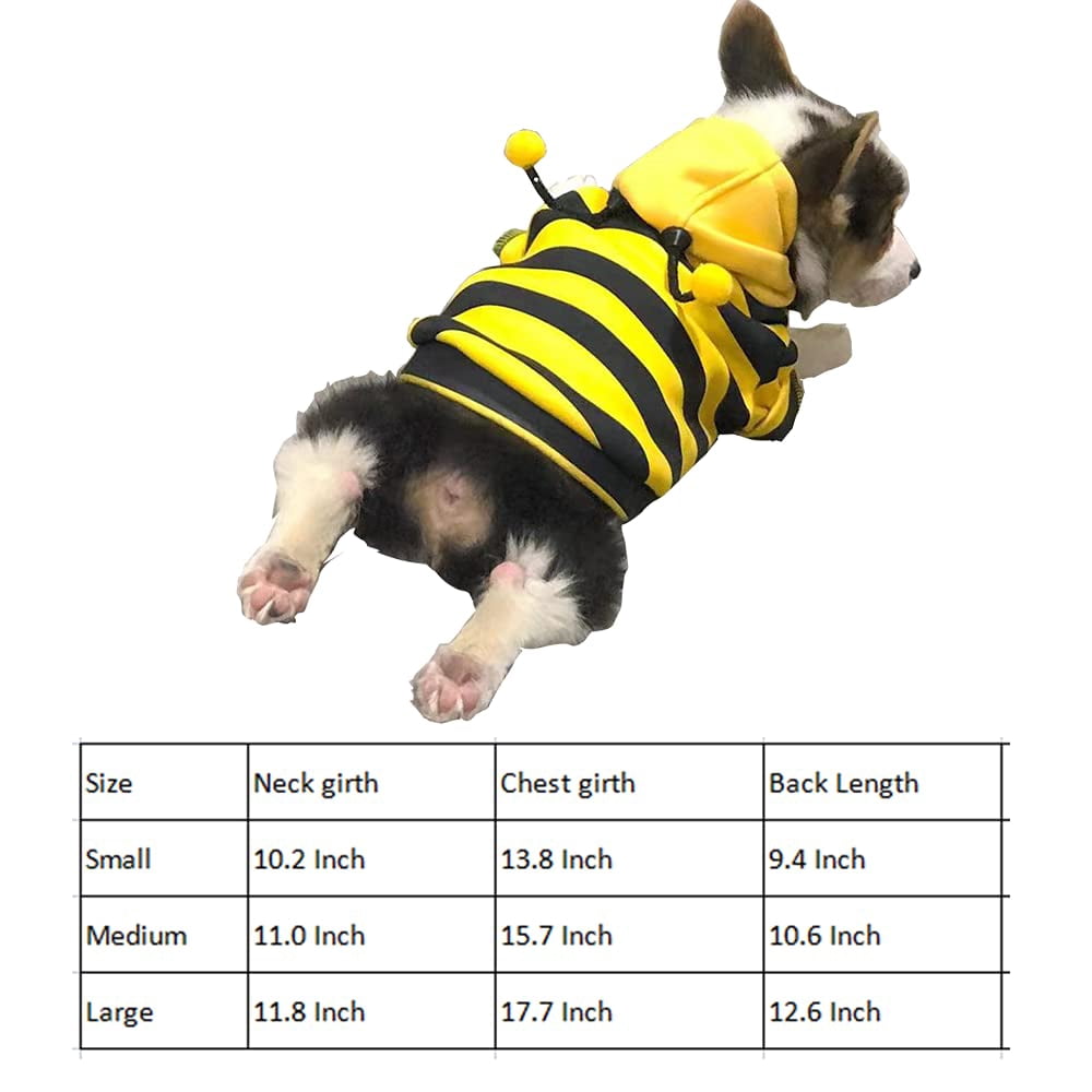 WILLED Pet Bee Halloween Costume for Cats and Small to Medium Dogs, Party Cosplay Dress Up Festival Decoration for Pets