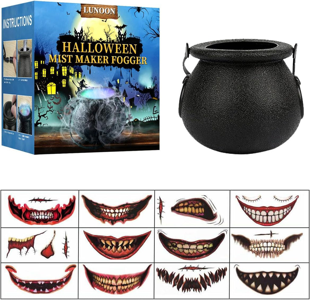 kcavykas Halloween LED Witch Jar Atomizer Lamp, Black, 13.34x4.33in - Decor