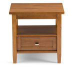 Solid Wood Rectangle End Table With Drawer And Shelf, 18.1in D x 20in W x 19.5in H - Norfolk