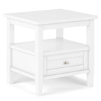 Solid Wood Rectangle End Table With Drawer And Shelf, 18.1in D x 20in W x 19.5in H - Norfolk